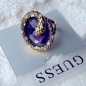 Dark Purple Stone with Gold Snake by Guess